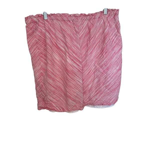 Merona Womens XXL Pink Striped Skirt 75% Cotton 25% Linen Lining Polyester Elast - Picture 5 of 5